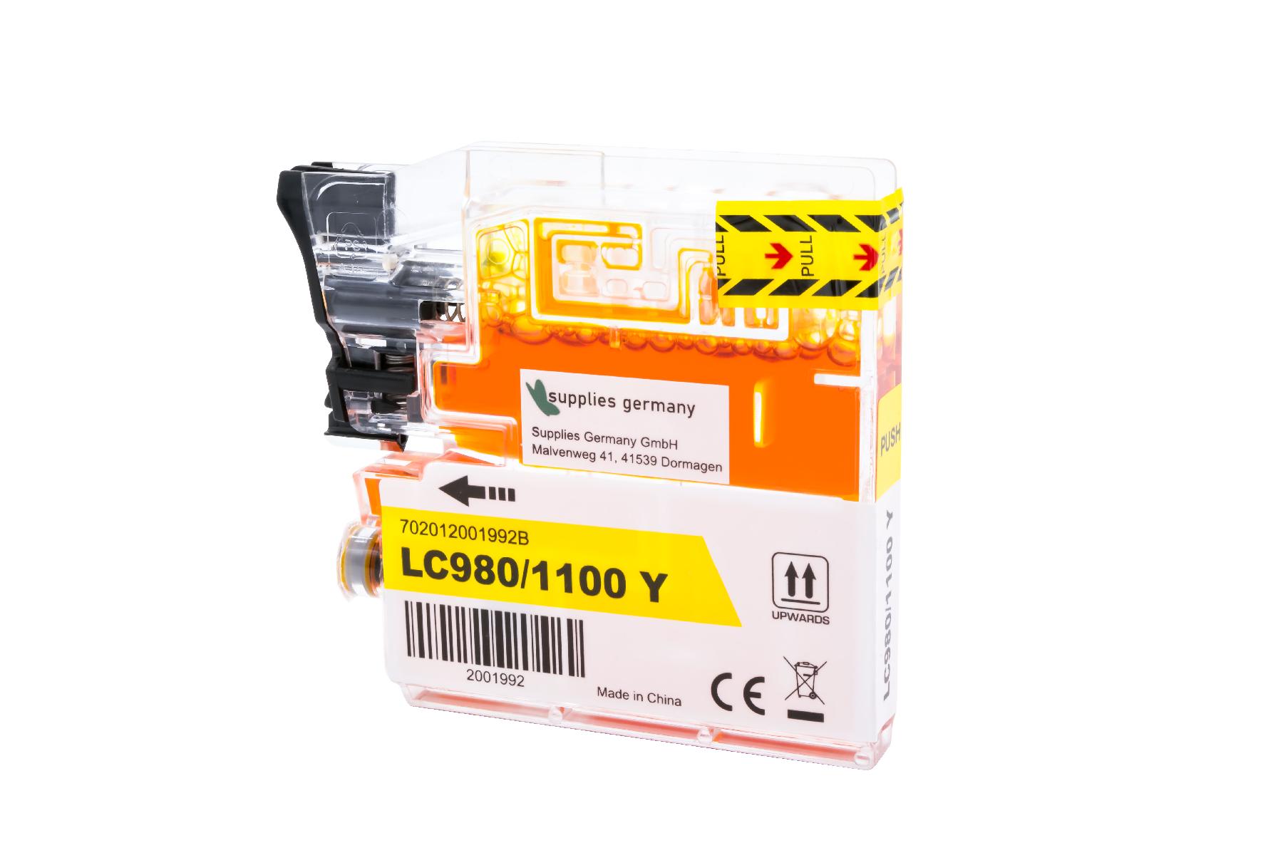 Alternativ zu Brother Tintenpatrone yellow LC-1100Y, LC-980Y 20.0 ml