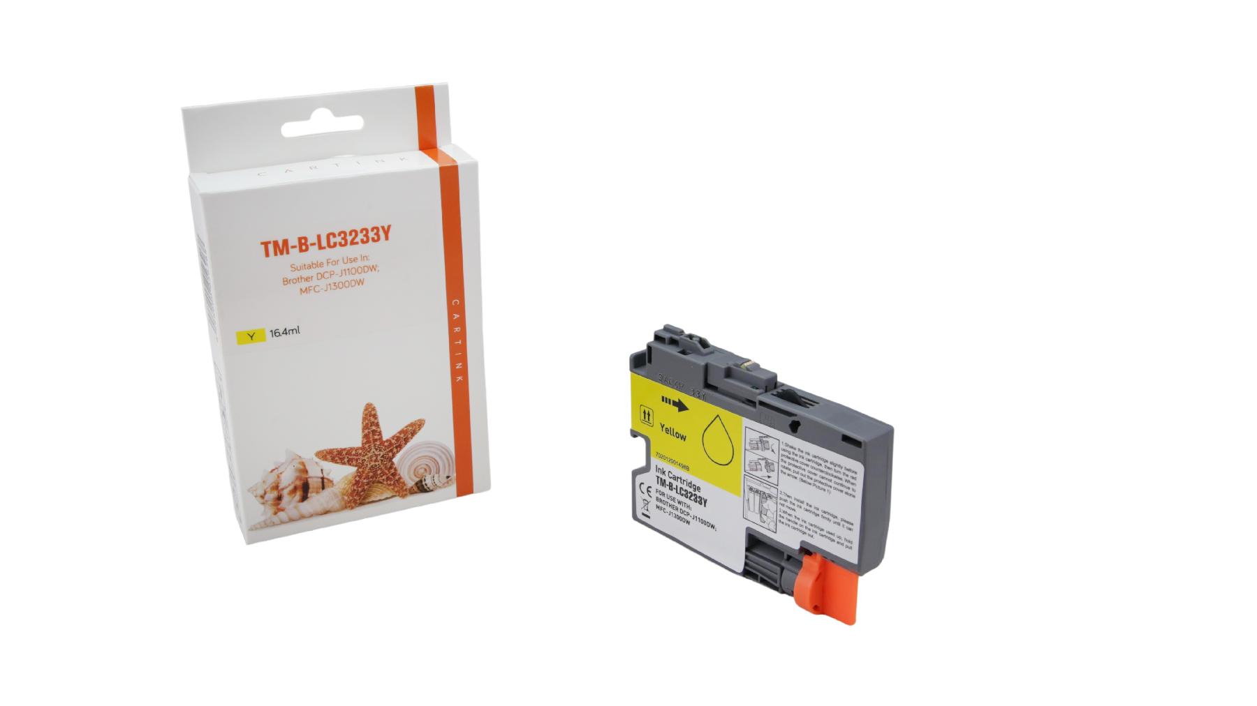 Alternativ zu Brother Tintenpatrone gelb LC-3233Y 1500 Seiten